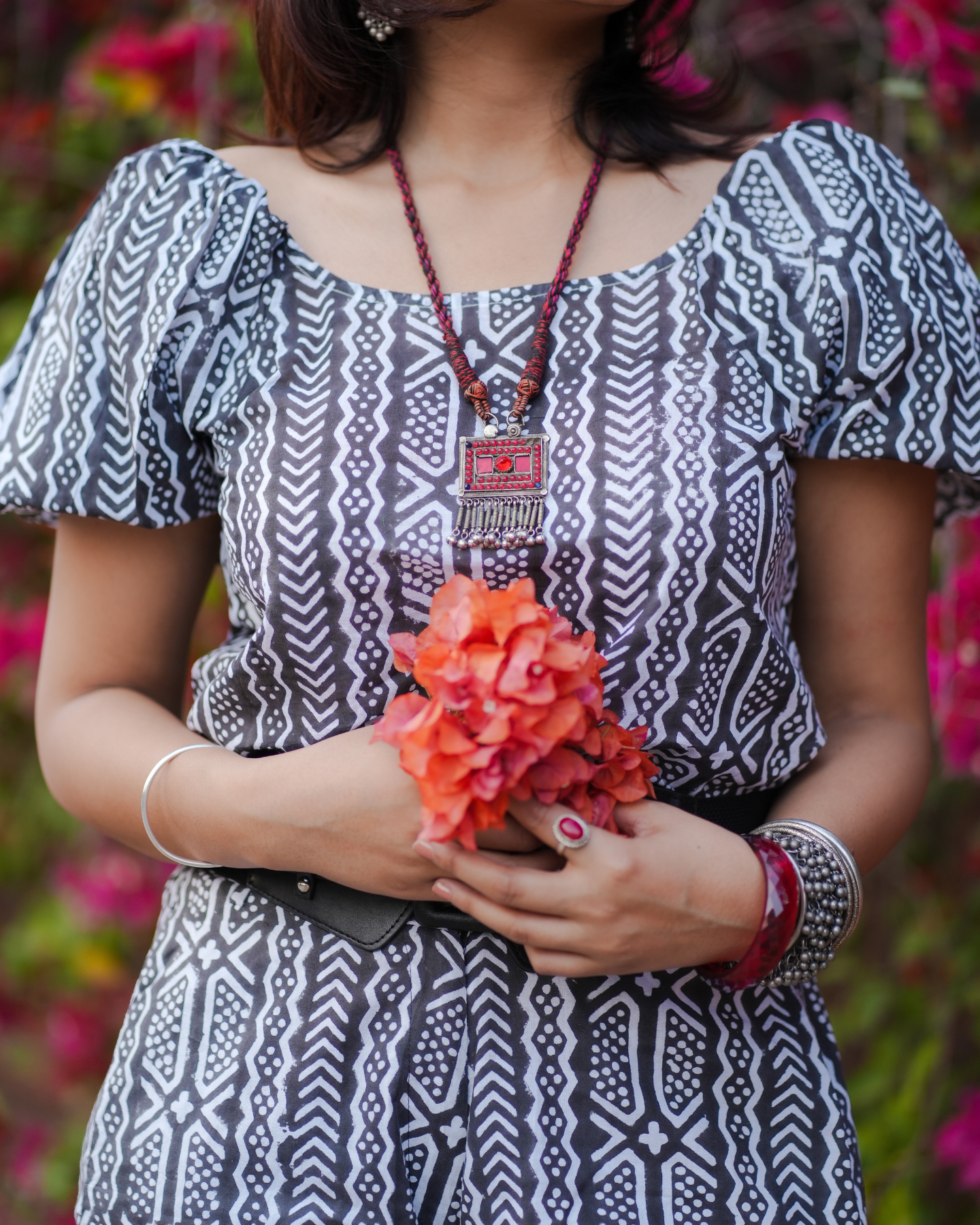 BLACK FOREST HAND BLOCK PRINTED COORD SET