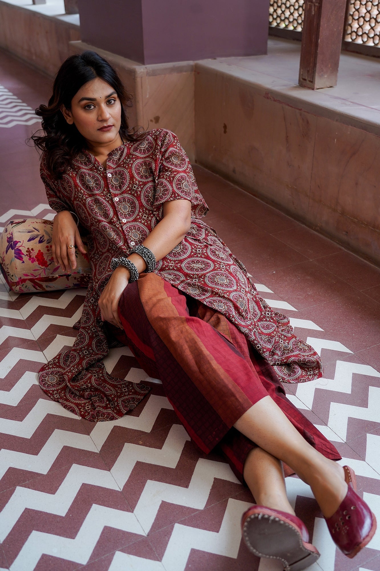 Bagru Hand Block Printed Kaftan