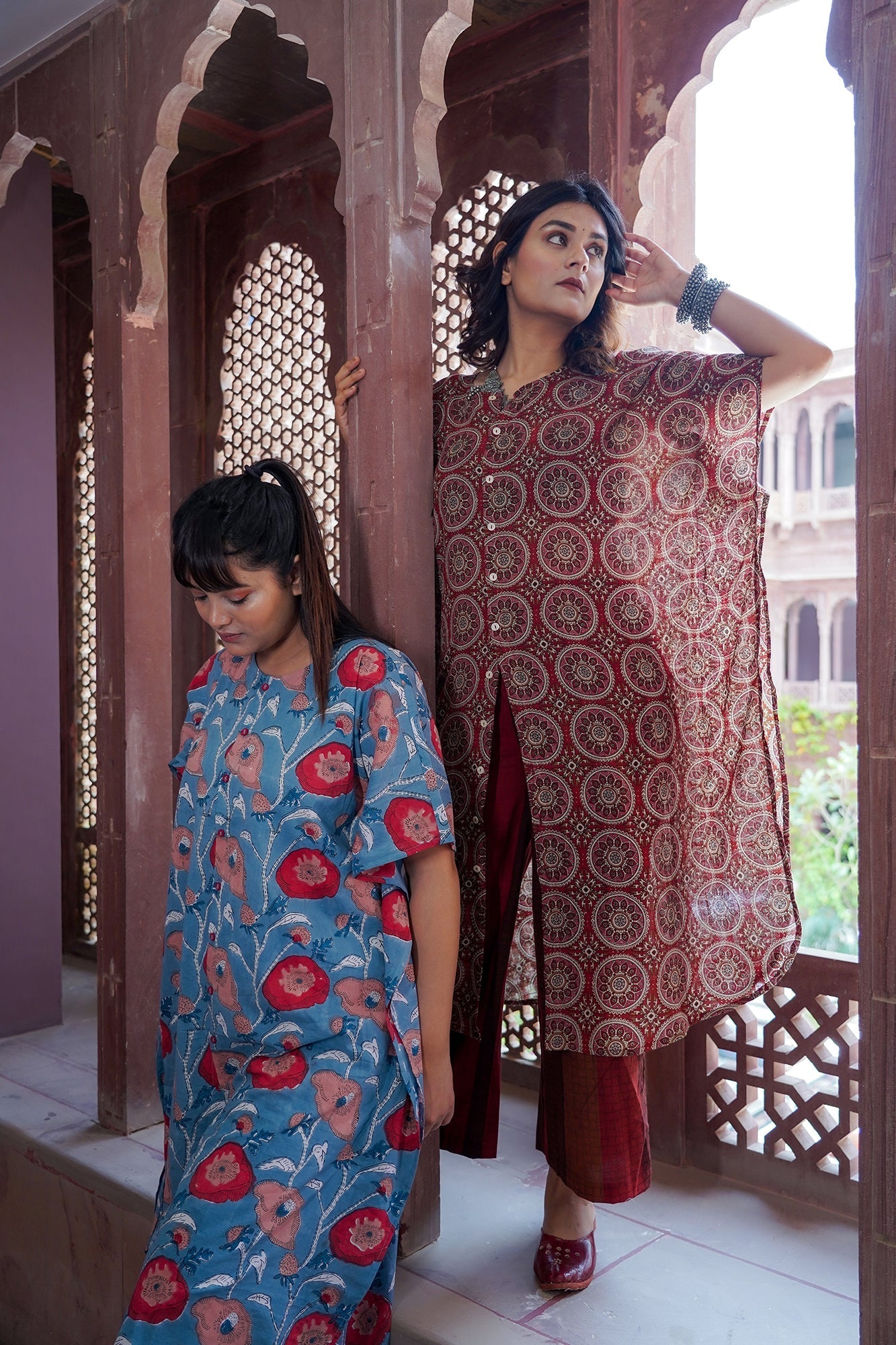 Bagru Hand Block Printed Kaftan