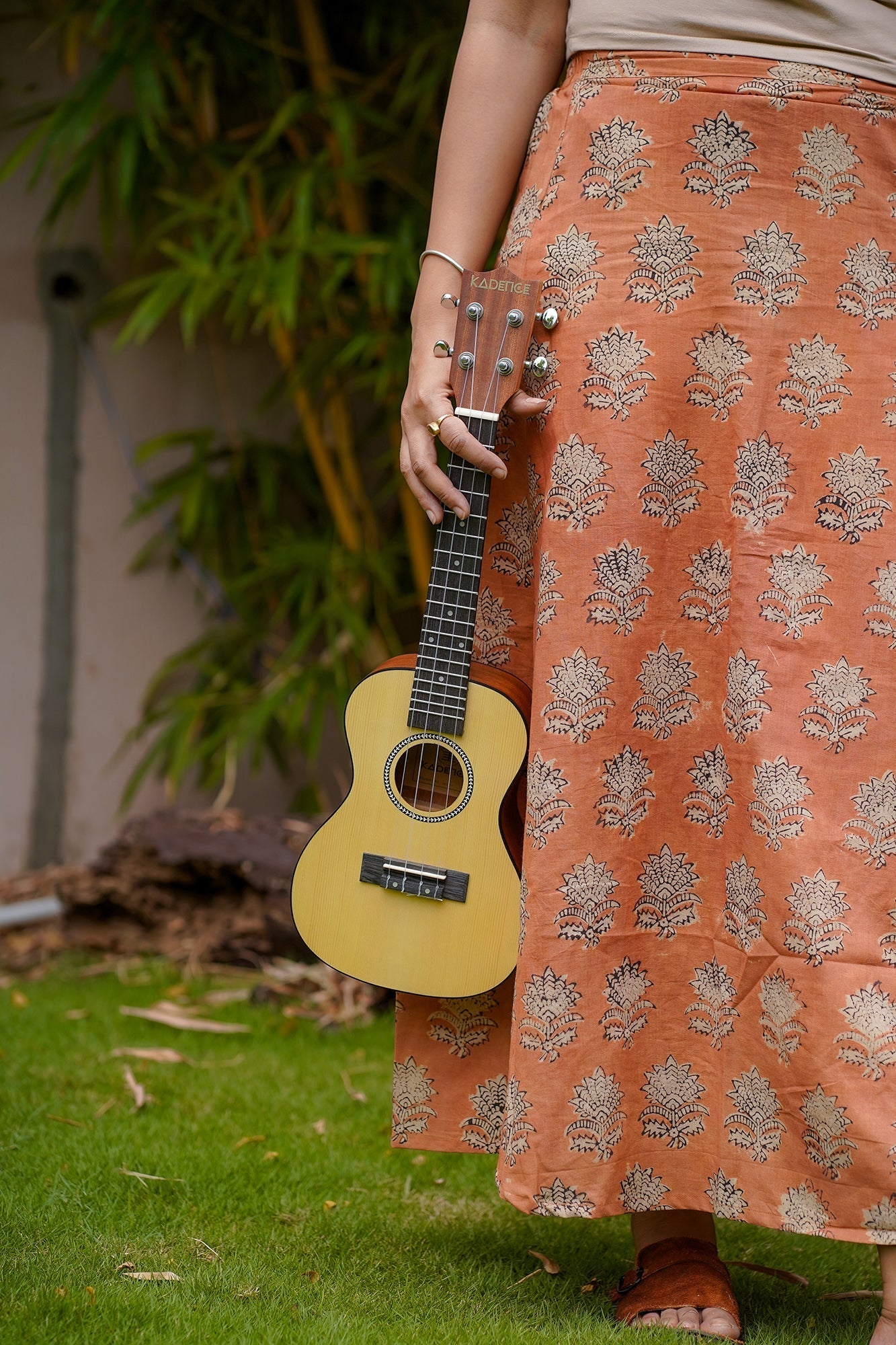 Hand Block Printed Skirt with Slit