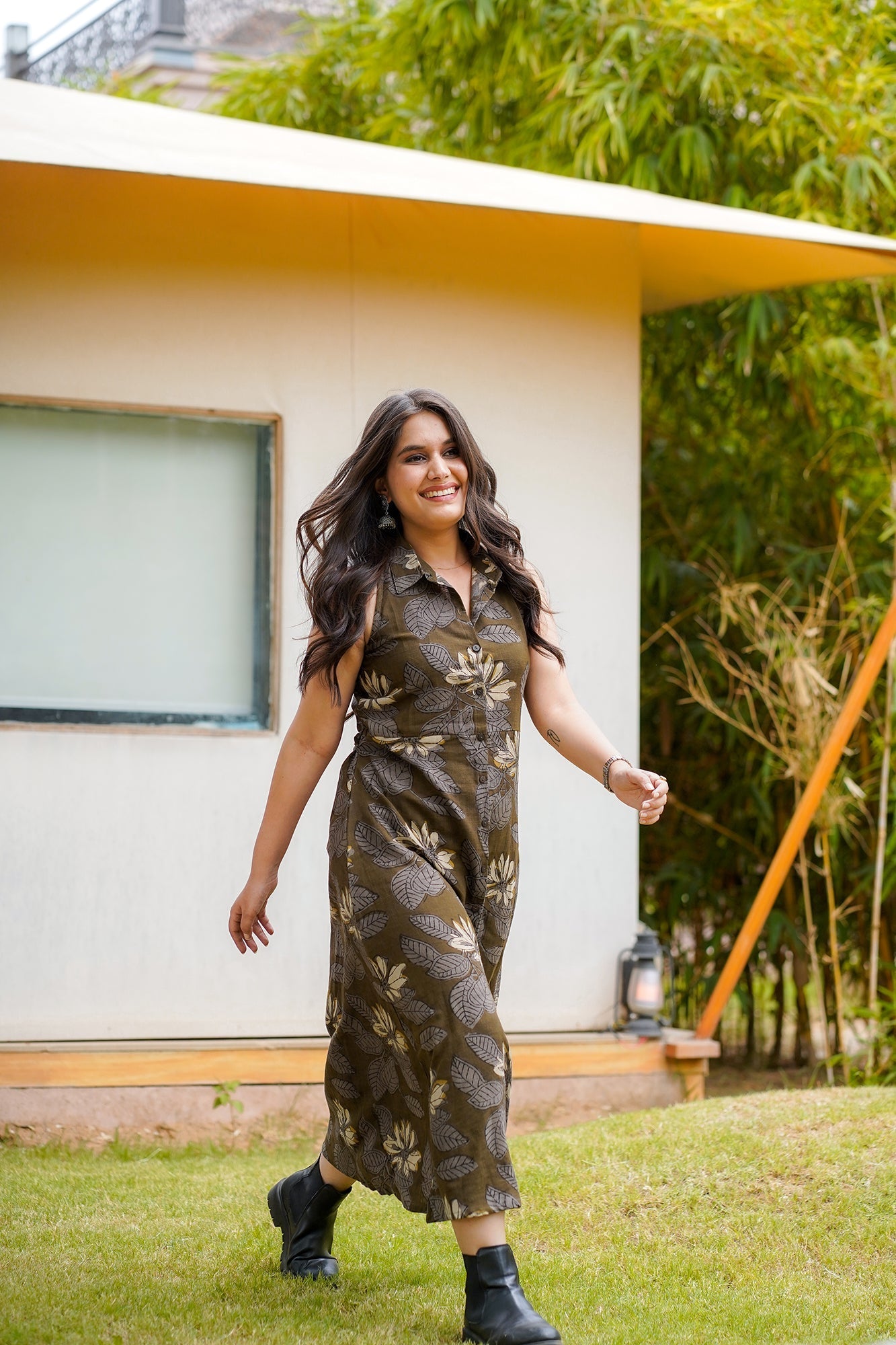 Hand Block Printed Shirt Dress