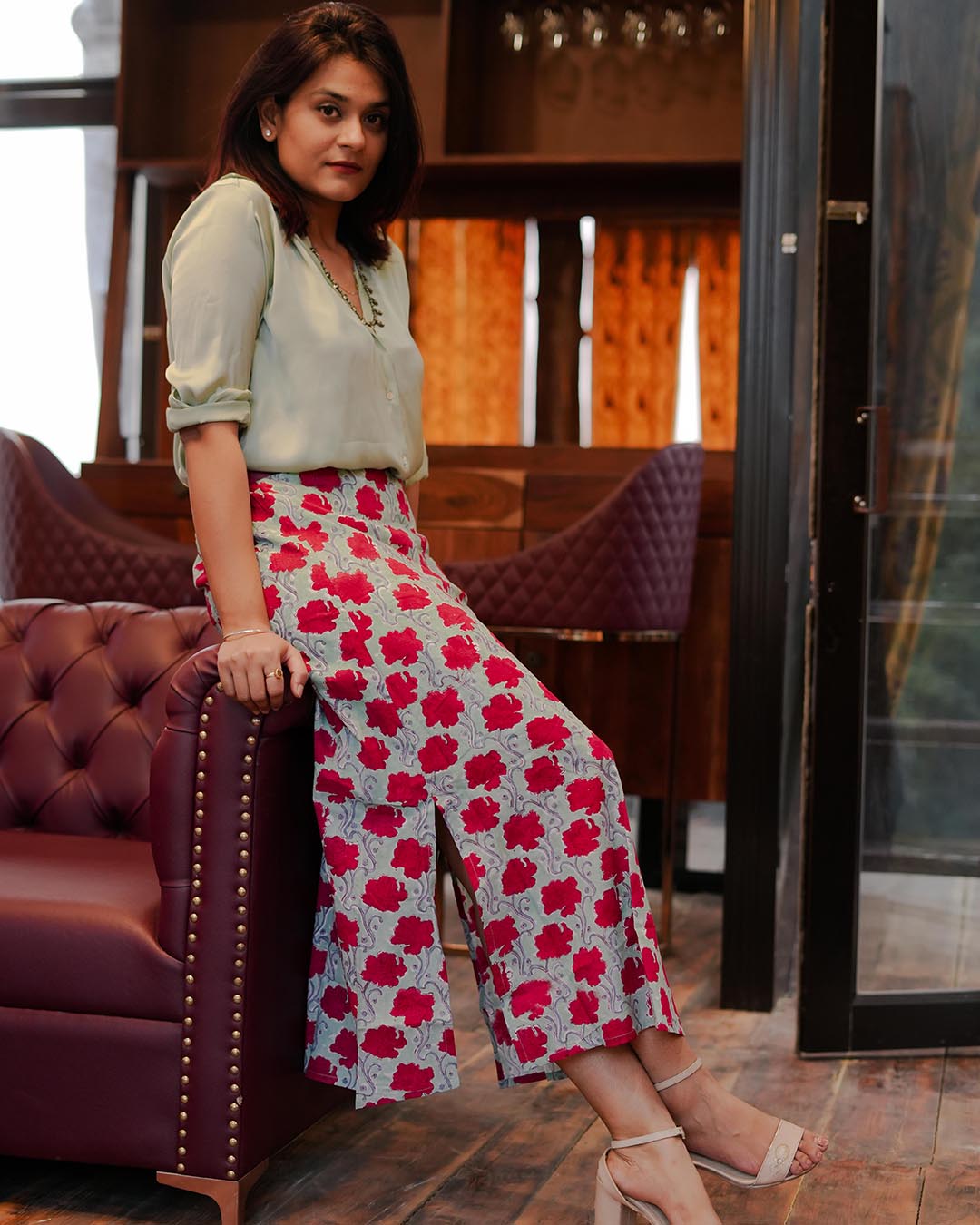 WOMEN HAND BLOCK PRINTED SKIRT WITH SLIT